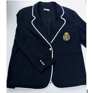 DG2 Diane Gilman Navy Blue Blazer